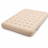 Matelas Gonflable Double Moderne 3 Saisons 150x200cm avec Pompe Électrique Intégrée et Surface Floquée pour Tente et Voyage en Voiture