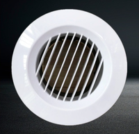 Grille de ventilation intérieure moderne pour système de climatisation, en plastique ABS, ronde, épaissie, à lamelles droites, pour air frais