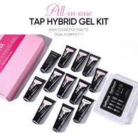 Hanyinails personnalisé tout en un robinet hybride Gel Kit 60ML Nail Gel Kit Super Lisse Dur Extension Ongles Construction Acrylique