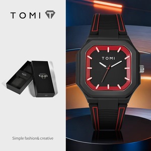 Montre Temi TOMI transfrontalière avec boîtier carré en silicone 42 mm, mouvement à quartz, étanche, grand cadran pour hommes et femmes, vente en gros - Product Image 6