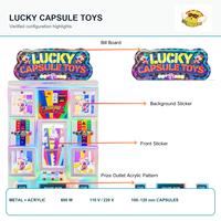 Distributeur de capsules sur pied pour usage commercial avec écran Gashapon de 100-120 mm et fonctionnement à monnayeur pour salles d'arcade intérieures et centres de divertissement familial (FEC)