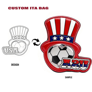 Sac Ita personnalisé avec présentoir pour badges en émail, motif cœur rose, pochette de présentation grande capacité, sacs à main pour femmes, Bolsas De Couro - Product Image 1