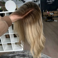 Perruque Lace Front 13x4 Balayage Ombré Blond Miel, Pré-épilée, Ligne de Cheveux Naturelle, Ondulée, Cheveux Humains, pour Femmes Européennes