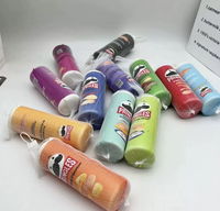Jouet anti-stress en PU à rebond lent, en forme de boîte de chips Pringles miniature, emballé en sac en filet, le plus vendu, pour tous
