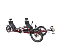 Famille Tricycle couché tandem électrique à 3 roues de 500 watts pour deux personnes avec assistance au pédalage pour les couples