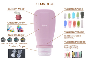 Custom Logo 90ml Silicone <b>Travel</b> <b>Bottles</b> Leak Proof Refillable Shampoo Lotion Containers TSA Approved OEM ODM - Product Image 2