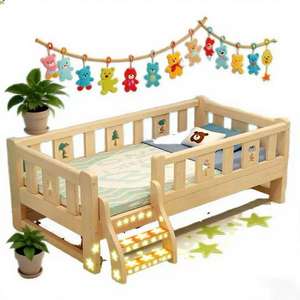 Venta Directa de Fábrica Cama Infantil de Madera Maciza para Niños y Niñas Cama de Madera para Bebé Grado E0 - Product Image 2