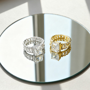 Fábrica <span class=keywords><strong>de</strong></span> Joyería, Venta al Por Mayor, ODM, OEM, Logotipo Personalizado, Anillo <span class=keywords><strong>de</strong></span> Plata <span class=keywords><strong>de</strong></span> Ley S925, Chapado en Oro <span class=keywords><strong>de</strong></span> 18K, con Moissanita <span class=keywords><strong>de</strong></span> 4 Quilates, Estilo Vintage - Product Image 1