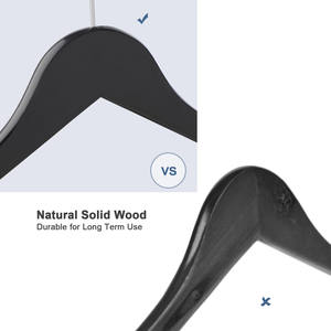 40 portes-manteaux en bois antidérapants, Logo imprimé personnalisé, cintres pour vêtements, vente en gros - Product Image 5