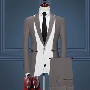 Traje Premium de Dos Piezas para Hombre, Corte Entallado, Solapa con Muescas, Estilo Boutique, para Boda - Product Image 4