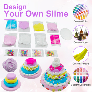Kit de Slime de Cristal No Tóxico, Masilla de Cristal Elástica con Forma de Pastel, Juguetes DIY con Dijes, Venta al por Mayor, Fábrica OEM - Product Image 5