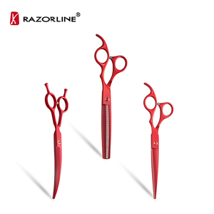 कुत्ते Thinning कैंची पालतू 7 इंच कैंची SUS420J2 + स्टेनलेस स्टील कुत्ते सौंदर्य कैंची सेट घुमावदार कैंची - Product Image 5