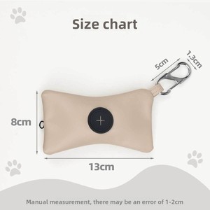 Distributeur <span class=keywords><strong>de</strong></span> sacs à déjections pour animaux <span class=keywords><strong>de</strong></span> compagnie, support portable et élégant en cuir PU pour sacs à déjections canines, indispensable pour les promenades avec votre chien - Product Image 4
