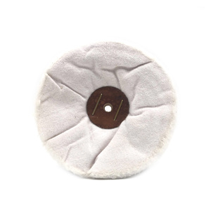 Roue <span class=keywords><strong>de</strong></span> polissage en coton blanc et jaune <span class=keywords><strong>de</strong></span> taille personnalisée pour le bois, le métal, le laiton, l'aluminium, le bronze et la pierre - Product Image 6