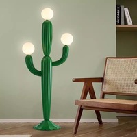 Lámpara de pie de Cactus, moderna, sencilla, para sala de estar, sofá, luz decorativa lateral, viento crema nórdico, red para exteriores, lámpara de ambiente rojo