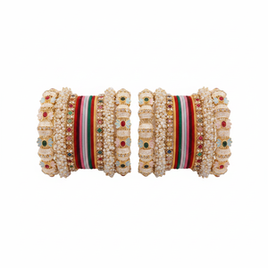 PADMAWATI BANGLES PRIVATE LIMITED Luxury Tungsten Gold Plated High Quality Multi Color Indian Traditional Women's Bangles Set - Product Image 2