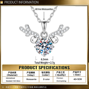 Collier en argent sterling S925 plaqué platine avec pendentif en moissanite « Toujours à tes côtés », livraison directe - Product Image 4