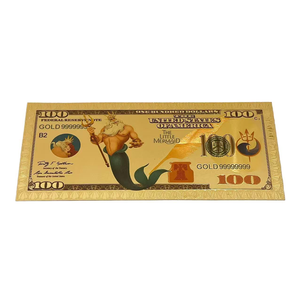 Billetes de Anime de <span class=keywords><strong>Sirenita</strong></span> de América 2026, 4 Tipos, Bañados en Oro de 24K para Regalos - Product Image 4