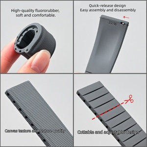 Correa en Existencia para Reloj <span class=keywords><strong>Breitling</strong></span> Avenger para Hombre, Correa de Fluorocarbono Verde de 20/21/22 mm, <span class=keywords><strong>Correas</strong></span> de Repuesto Universales - Product Image 2