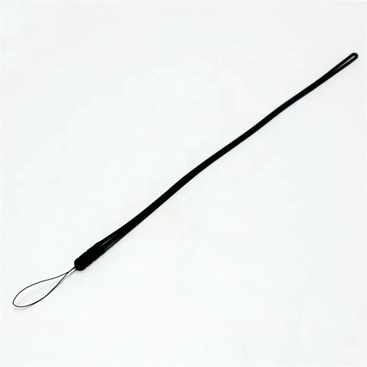Longue lanière noire String String Neck Strings Longes de clé en silicone Longes de téléphone portable personnalisées