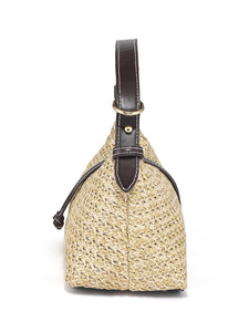 Sac à main en paille tressée décontracté pour les vacances à la plage, nouveau style transfrontalier 2026, couleur unie, polyvalent et au design unique - Product Image 4