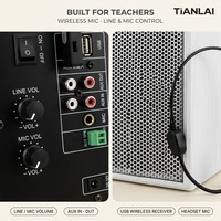 Ensemble de haut-parleurs actifs en bois pour l'enseignement, 2 microphones sans fil 4G, AC 220V 12V 2X30W 190mm, pour salle de formation et guide touristique