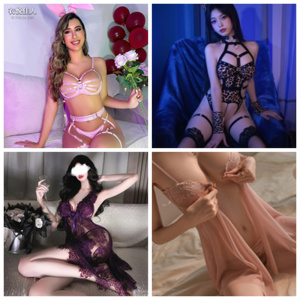 Wholesale New Women's Adult Sexy Lingerie Sleepwear V-neck Lace Camisole Multi-color Set Summer Elastic Waist - Product Image 4