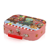 Conception de serrure de poignée décorative personnalisée pour enfants, petite valise rouge en carton, boîte-cadeau