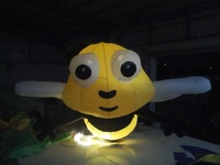 Abeille gonflable avec éclairage LED, abeille gonflable de dessin animé pour décoration d'exposition d'art en plein air