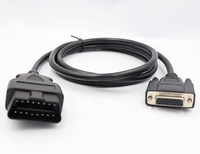 Usine personnalisé OBD 2 OBDII câble 16 broches 15 broches DB Test voiture Diagnostic câble PVC isolation pour Automobile électronique