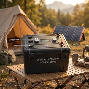 Hoge Capaciteit 12V 100Ah 150Ah 200Ah LiFePO4 Accu Pack Waterdicht Draagbaar Buiten Camping Stroomvoorziening USB Sigarettenaansteker - Product Image 2