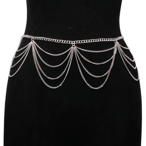 ห่วงโซ่คาดเอวโลหะหลายชั้นสีทองสไตล์ย้อนยุคแฟชั่นสำหรับผู้หญิงงานปาร์ตี้สไตล์ฮิปฮอป - Product Image 3