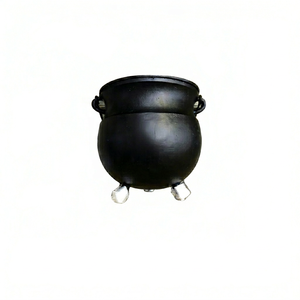 <b>Mini</b> Durable Cast Iron Cauldron Pentacle Symbol Handle All-Season Use Orthodox Incense Spells Wicca Rana Overseas Inc Prayer - Product Image 1