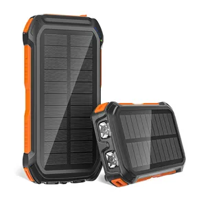 Wholesale Price Custom Logo Outdoor Camping Solar Panel Powerbank Portable Solar Charger 20000mAh Power Bank For Cell Phone