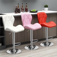 Tabouret de bar pivotant réglable en hauteur, design moderne et minimaliste, structure métallique, pour usage domestique et commercial, avec dossier, chaise de bar décontractée à pieds hauts