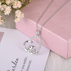 Collar con colgante de corazón de elefante para mujer, cadena de clavícula de moda, regalo de joyería - Product Image 3