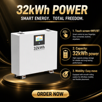 Batterie domestique LiFePO4 51,2 V 18 kWh 20 kWh 30 kWh 32 kWh 50 kWh 60 kWh Panneaux solaires Batterie au lithium WiFi Bluetooth Écran tactile