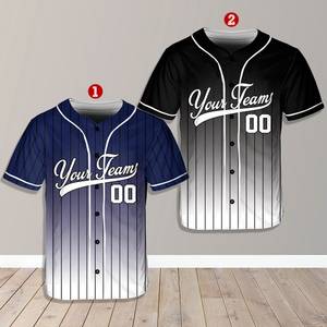 قميص بيسبول، قميص بيسبول مخصص للمشجعين، قميص بيسبول مطبوع مع إمكانية تخصيص اسمك ورقمك، قميص بيسبول أسود - Product Image 4