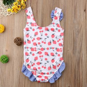 Traje de Baño de Una Pieza con Volantes y Hombros Descubiertos para Niñas, Bikini Infantil de Verano - Product Image 5