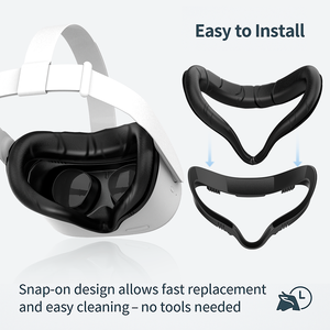 2 VR Uyumlu 2 Değiştirilebilir Deri Yüz Pedi Kapak Çerçevesi için VR Yüz Arayüz Braketi Terlemeye Dayanıklı Rahat - Product Image 6