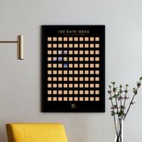 Affiche personnalisée pour la saint-valentin, idée de cadeau pour Couples, liste de seau, défi romantique, 100 Dates, voyage de nuit, à gratter