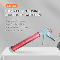 Pistolet à calfeutrer professionnel robuste 600 ml avec buse de calfeutrage pour l'étanchéité des fenêtres et des portes, corps en alliage d'aluminium réutilisable