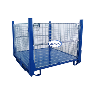 Zenda Stillage Capacidad 1000kg Jaula de metal portátil plegable Malla de alambre Estante de almacenamiento Stillage - Product Image 4