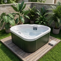 Baignoire triangulaire en acrylique moderne avec système de contrôle Balboa, jets de massage, bain à remous pour deux personnes avec certification CE JW-2222