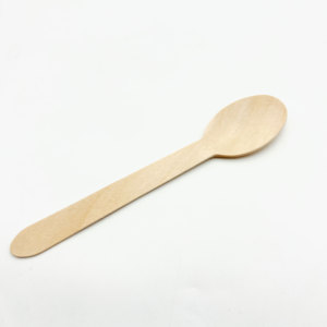 Cuillère jetable biodégradable ECOLIFE 160mm en bois de bouleau pour emporter - Product Image 1