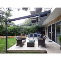 Gazebo à ouverture de jardin Système de pergola étanche Toit de patio motorisé rétractable pliant en aluminium