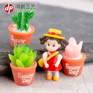 Miniatures de plantes succulentes artificielles en pot, décorations en résine pour aménagement paysager de table, style A F - Product Image 4