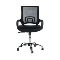 Chaise pivotante noire moderne de luxe confortable, chaise de bureau ergonomique réglable en maille avec roulettes