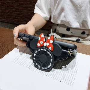 Dessin animé caméra téléphone sac Silicone bandoulière Sling <span class=keywords><strong>Mickey</strong></span> <span class=keywords><strong>portefeuille</strong></span> étui de téléphone pour Iphone 15 14 Plus 13 Pro Max 12 11 Xr couverture arrière - Product Image 5
