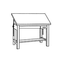 Table de dessin technique moderne, table élévatrice, table d'artiste avec structure métallique